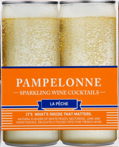 Pampelonne La Peche Sparkling Wine Cocktail 4 Cans Perspective: front