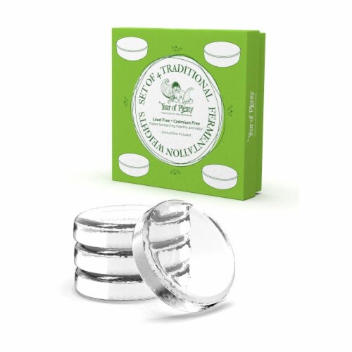 Year of Plenty Fermenting Weights | 0.91" Thick | 7.1oz | 4-Pack | for Wide Mouth Mason Jars Perspective: front