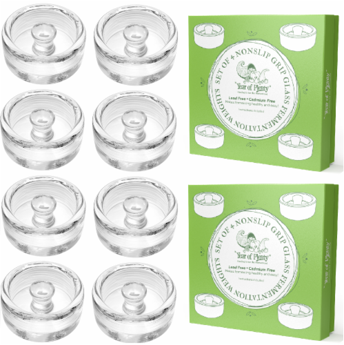Fermentation Weights | NonSlip Grip Handle | 8-Pack for Wide Mouth Mason Jars Perspective: front