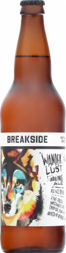 Breakside Brewery Wanderlust IPA Beer Single Bottle Perspective: front