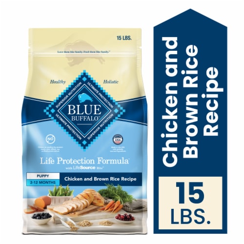 Blue Buffalo Life Protection Formula Natural Puppy Dry Dog Food Chicken & Brown Rice Perspective: front