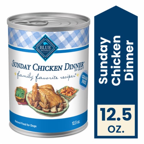 Blue Buffalo Family Favorites Adult Wet Dog Food Sunday Chicken Dinner Perspective: front