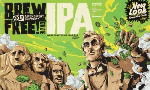 21st Amendment Brewery Brew Free! or Die IPA Perspective: front