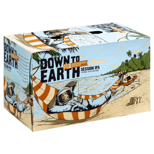 21st Amendment Down to Earth Session IPA Cans Perspective: front