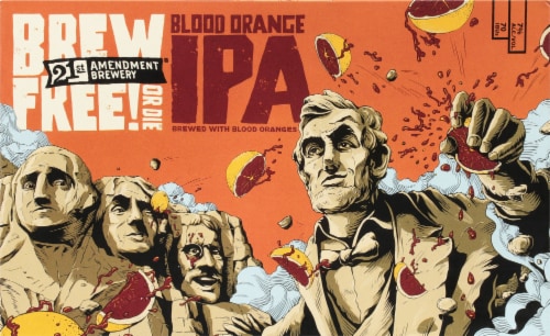 21st Amendment® Brew Free or Die Blood Orange IPA Perspective: front