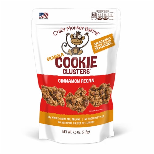 Crazy Monkey Baking Cinnamon Pecan Granola Cookie Clusters Perspective: front