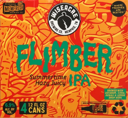 Wiseacre Brewing Co. Flimber Summertime Hazy Juicy IPA Perspective: front