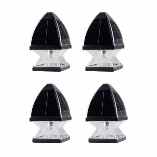 Gothic Solar Post Cap Light - Black 4PK Perspective: front