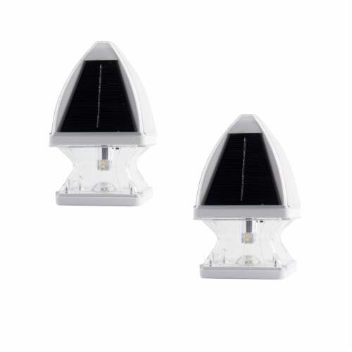 Gothic Solar Post Cap Light - White 2PK Perspective: front