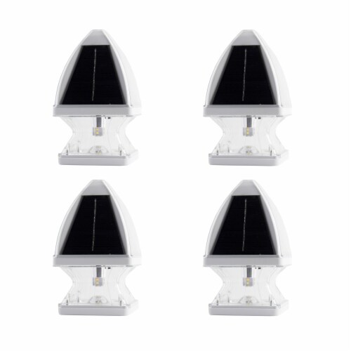 Gothic Solar Post Cap Light - White 4PK Perspective: front