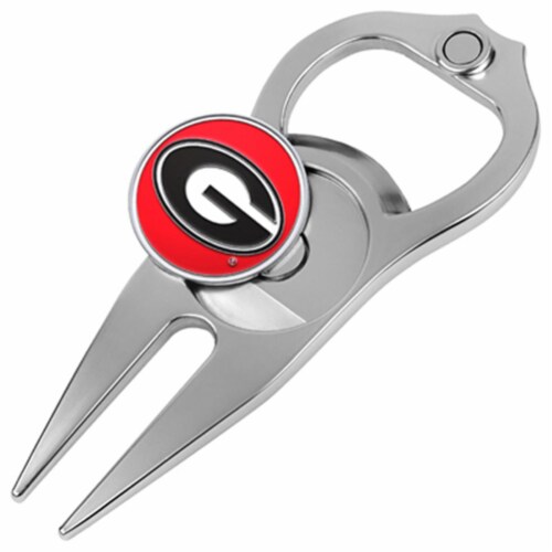Hat Trick Openers 6 In 1 Golf Divot Tool - Georgia Bulldogs Perspective: front
