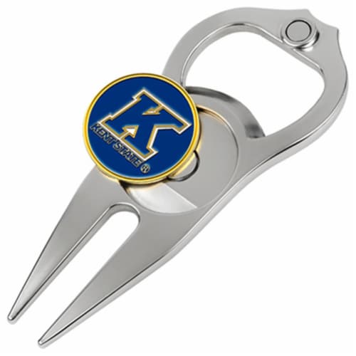 Hat Trick Openers 6 In 1 Golf Divot Tool - Kent State Golden Flashes Perspective: front