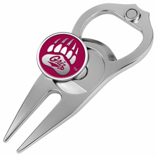 Hat Trick Openers 6 In 1 Golf Divot Tool - Montana Grizzlies Perspective: front