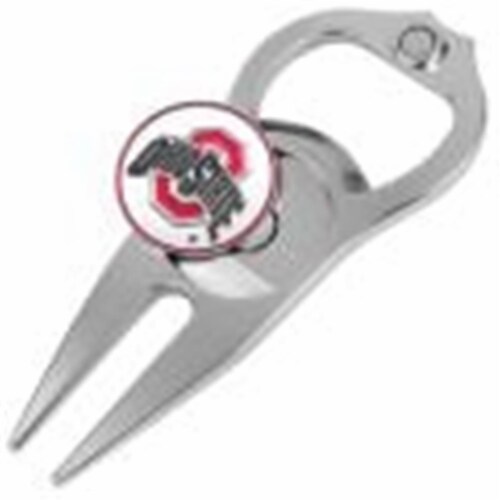 Hat Trick Openers 6 In 1 Golf Divot Tool - Ohio State Buckeyes Perspective: front