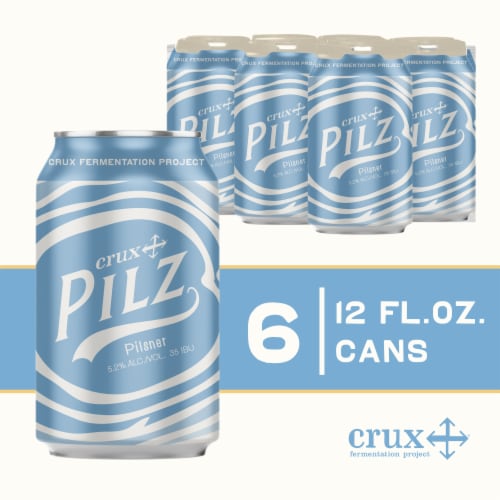 Crux Fermentation Project Crux Pilz Pilsner Craft Beer Perspective: front