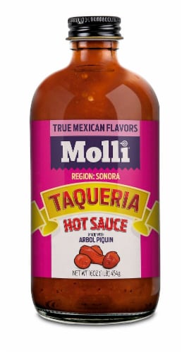 Molli  Taqueria Hot Sauce Made with Piquin Chilies Perspective: front