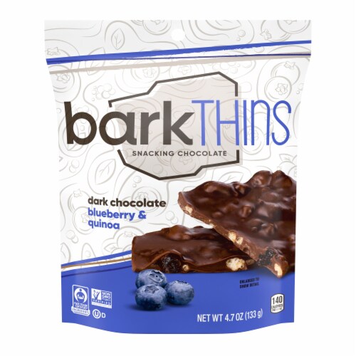 barkThins Dark Chocolate Blueberry with Quinoa Crunch Snacking Chocolate Perspective: front