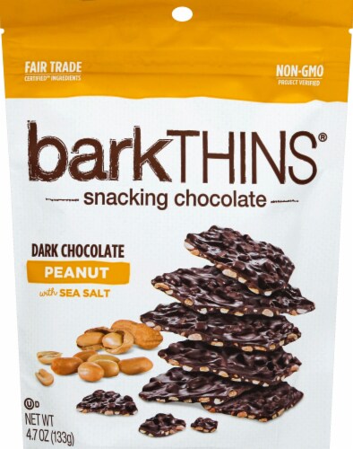 barkThins Dark Chocolate Peanut with Sea Salt Snacking Chocolate Perspective: front