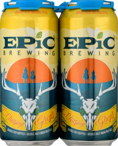 Epic Brewing Co. Chasing Ghosts Double Hazy India Pale Ale Craft Beer Perspective: front