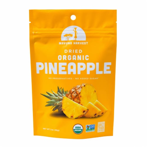 Mavuno Harvest Organic Dried Pineapple Perspective: front