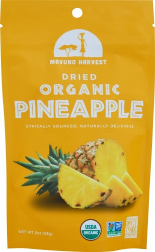 Mavuno Harvest Organic Dried Pineapple Perspective: front
