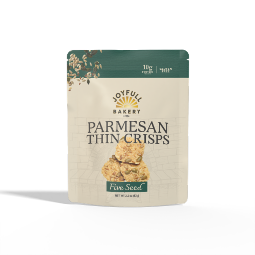 Joyfull Bakery Five Seed Parmesan Thin Crisps Perspective: front