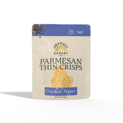 Joyfull Bakery Cracked Pepper Parmesan Thin Crisps Perspective: front