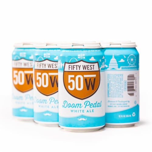 Fifty West Brewing Doom Pedal White Ale Perspective: front