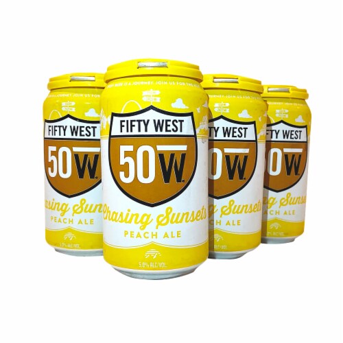 Fifty West Brewing Chasing Sunsets Peach Ale Perspective: front