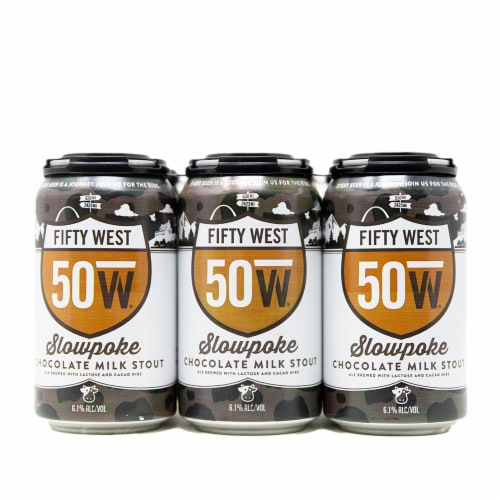 Fifty West Brewing Slowpoke Chocolate Milk Stout Perspective: front