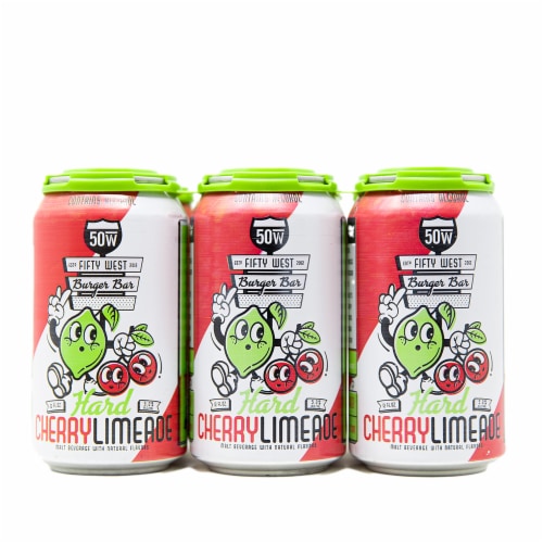 Fifty West Brewing Hard Cherry Limeade Beverage Perspective: front
