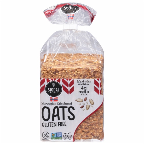 Sigdal Bakeri Gluten Free Oats Norwegian Wholegrain Crispbread Perspective: front