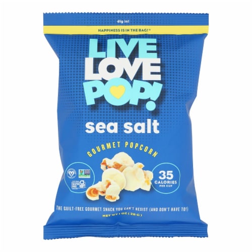 Live Love Pop Sea Salt Gourmet Popcorn Perspective: front