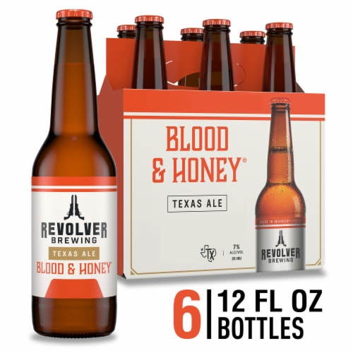 Revolver Blood & Honey Ale Wheat Beer Bottles Perspective: front