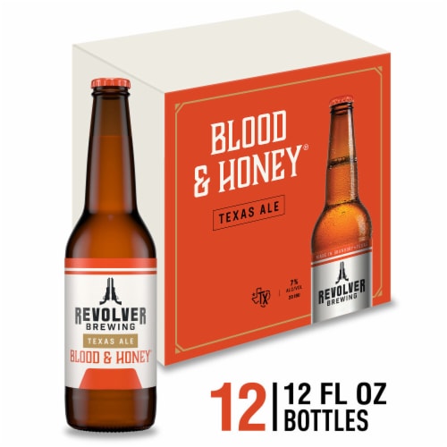 Revolver Blood & Honey Ale Wheat Beer Bottles Perspective: front