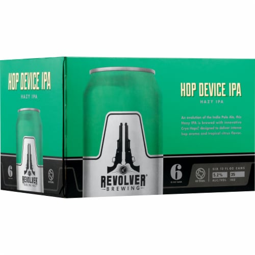 Revolver Brewing Hop Device Hazy IPA Perspective: front