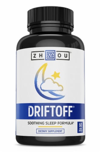 Zhou DriftOff Soothing Sleep Formula Dietary Supplement Capsules Perspective: front