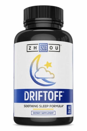 Zhou DriftOff Soothing Sleep Formula Dietary Supplement Capsules Perspective: front