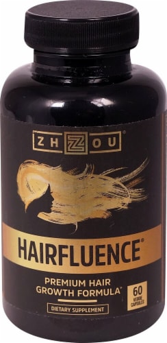 Zhou Hairfluence Premium Hair Growth Formula Veggie Capsules Perspective: front