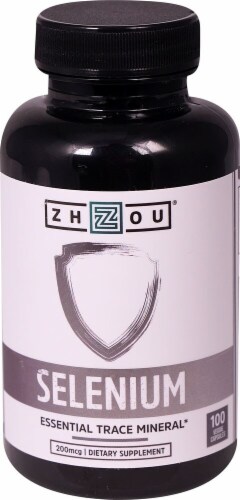 Zhou Selenium Dietary Supplement Veggie Capsules 200mcg Perspective: front