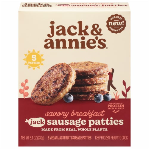 jack & annie's™ Savory Breakfast Jackfruit Sausage Patties Perspective: front