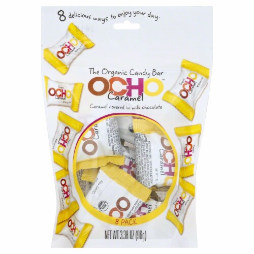 OCHO Caramel Covered Milk Chocolate Candy Perspective: front