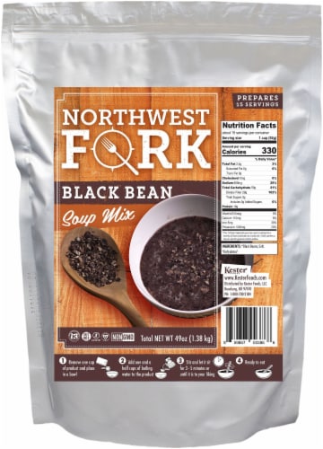 NorthWest Fork Black Bean Soup (Gluten-Free, Non-GMO, Kosher, Vegan) Perspective: front