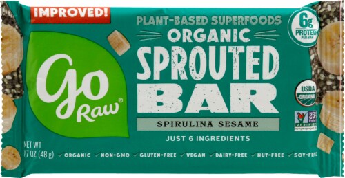 Go Raw Spirulina Seed Bars Perspective: front