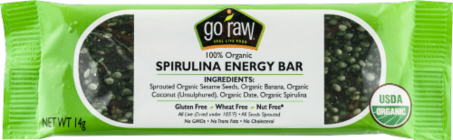 Go Raw Spirulina Seed Bars Perspective: front