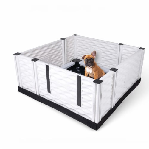 EZwhelp EZclassic 38 x38 Puppy Dog Whelping Box Playpen w/Rails & Liner, Black Perspective: front