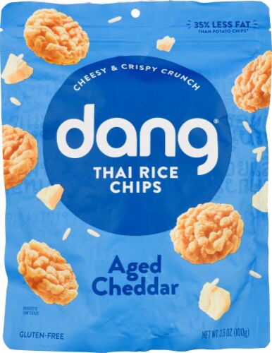 Dang Aged Cheddar Sticky Rice Chips Perspective: front