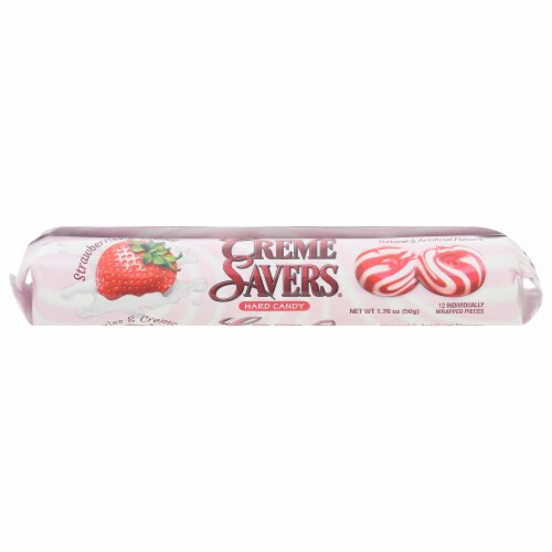 Creme Savers Strawberries & Creme Hard Candy Perspective: front