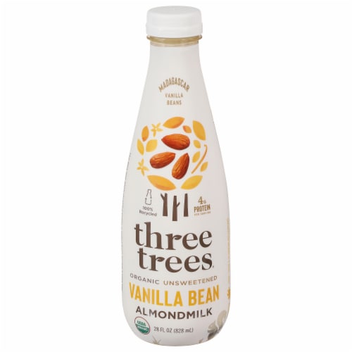 Three Trees® Organic Vanilla Bean Unsweetened Almondmilk Perspective: front