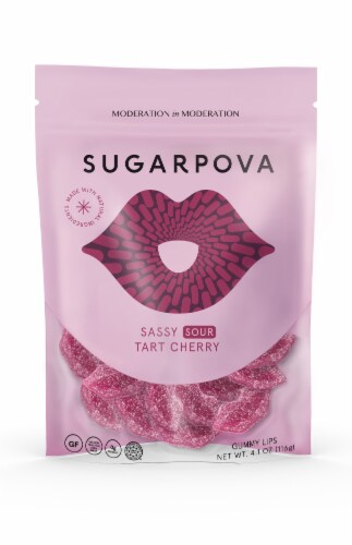 Sugarpova Sassy Sour Tart Cherry Gummy Lips Perspective: front